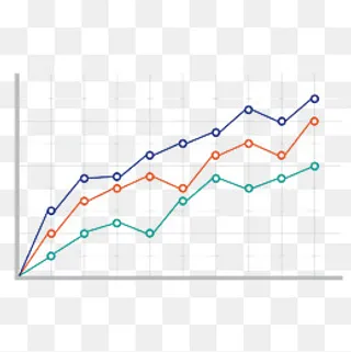 彩色折线数据,免抠元素