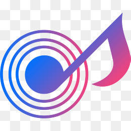 时尚炫彩渐变音符UI设计,免抠元素