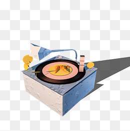 复古日系风格小清新奇幻留声机c4d,免抠元素