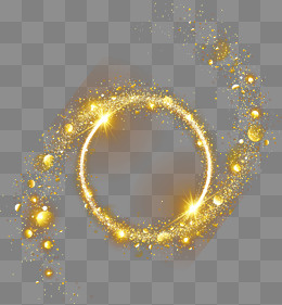 金色装饰炫酷沙化光圈素材,免抠元素