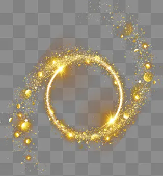 金色装饰炫酷沙化光圈素材,免抠元素