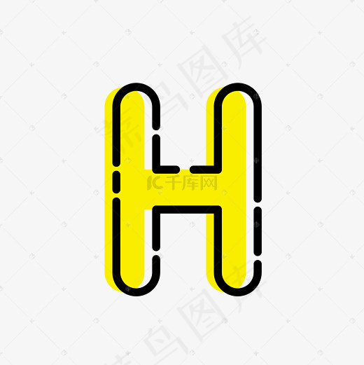 MBE风格的字母H(2083*2083px)ai矢量模版下载