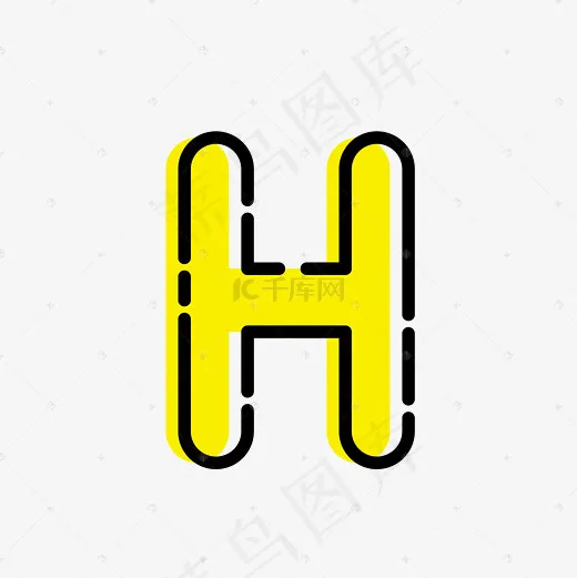 MBE风格的字母H(2083*2083px)ai矢量模版下载