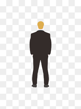 简约手绘风成功商务人士背影海报