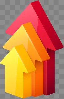 三维立体升级箭头,免抠元素