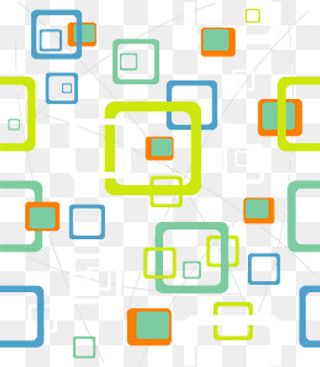 缤纷几何方形排列图案,免抠元素