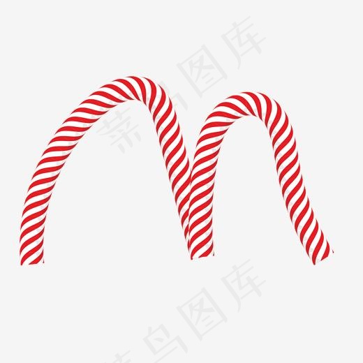 红色纹理字母M字体设计