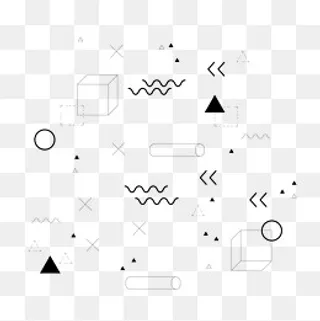 黑色孟菲斯炫酷小清新免扣素材,免抠元素