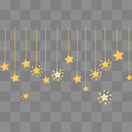 星星帘悬挂五角星装饰元素,免抠元素