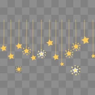 星星帘悬挂五角星装饰元素,免抠元素