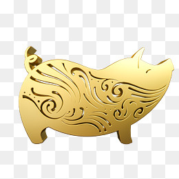 2019金属立体猪,免抠元素