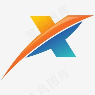 卡通手绘英文字母X