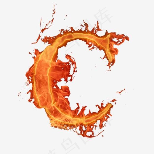 英文字母C火焰字(1236*1200px)