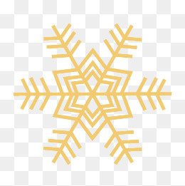 圣诞节卡通扁平金色雪花元素,免抠元素