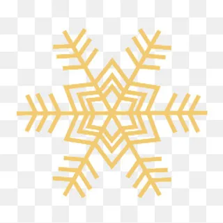 圣诞节卡通扁平金色雪花元素,免抠元素