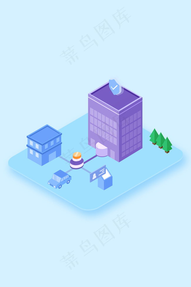 2.5D买房租房简约微立体楼房海报背景背景图片素材