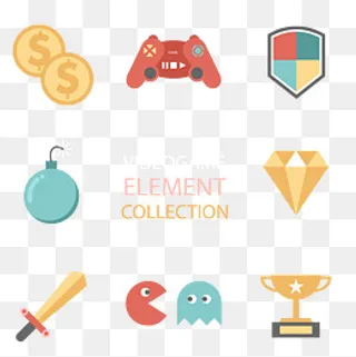 创意电子游戏元素矢量
