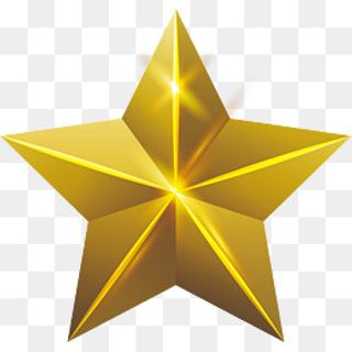 金色发光圣诞节星星,免抠元素