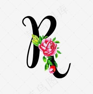 创意手绘手写体字母r