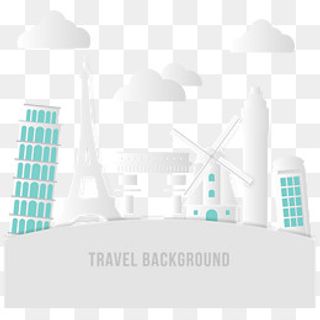 环球旅行剪贴画矢量素材,免抠元素