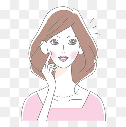 三八女神节粉色系线条手绘女王元,免抠元素