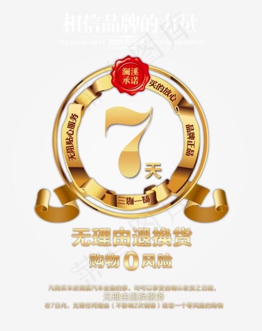7天无理由退换货0风险(790*997px)psd模版下载