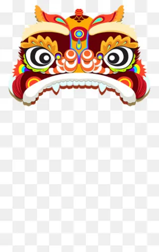元宵新年春节狮头,免抠元素