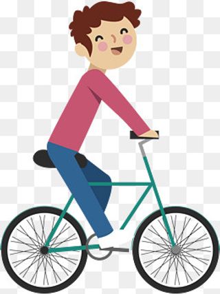 卡通父亲节骑单车人物矢量素材,免抠元素