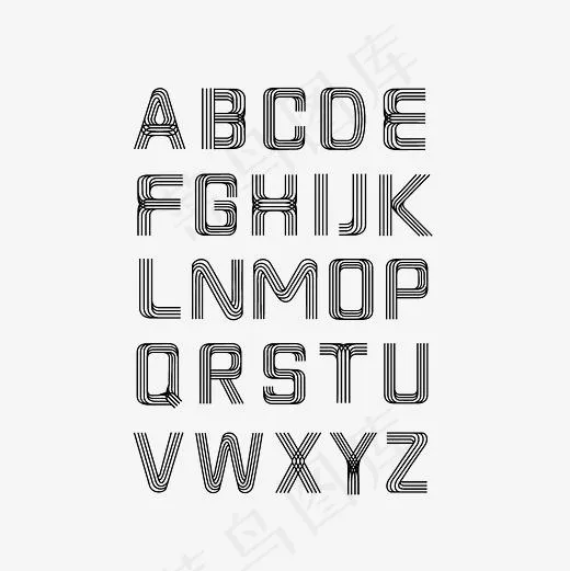 26个英文字母素材(3000*3000px)psd模版下载