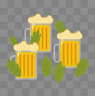 俄罗斯世界杯黄色卡通酒吧啤酒PNG,免抠元素