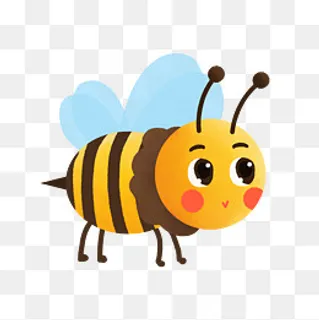 手绘绿色的小蜜蜂