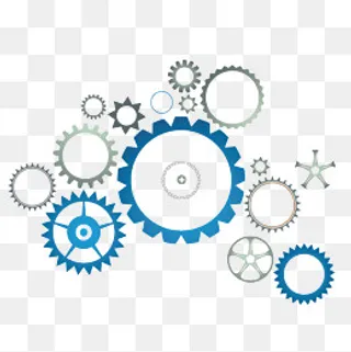 蓝色齿轮,免抠元素