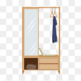 手绘木质柜子插画