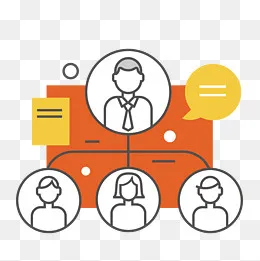 彩色手绘组织架构元素,免抠元素(1500*1500px)ai矢量模版下载