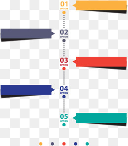 时间轴数字彩色扁平流程表,免抠元素
