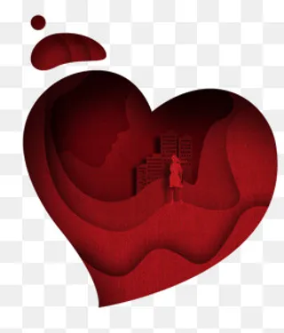 38妇女节微立体心形,免抠元素