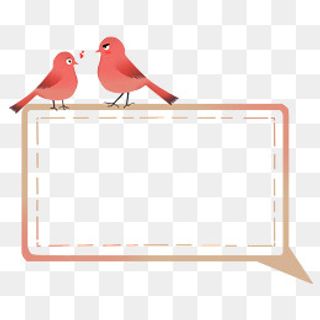 迎春小鸟小动物粉色系对话框