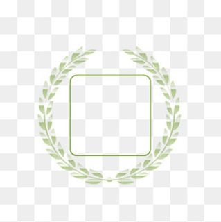 森系绿色清新橄榄枝二维码边框,免抠元素