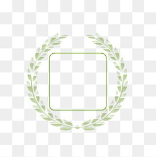 森系绿色清新橄榄枝二维码边框,免抠元素