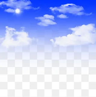 唯美蓝天白云阳光元素,免抠元素