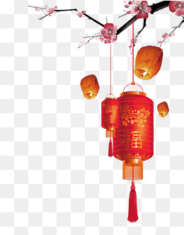 春节红梅灯笼psd分层图,免抠元素(2362*3007px)psd模版下载