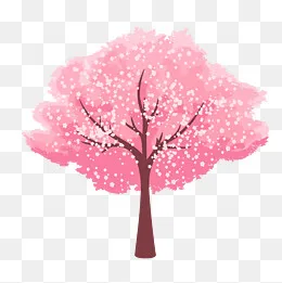卡通樱花树矢量图下载