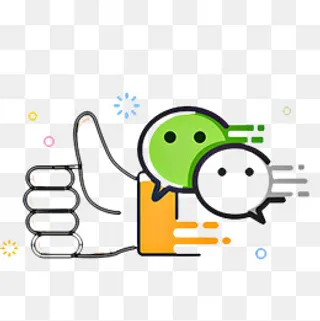 卡通微信的冒泡logoPSD分层,免抠元素