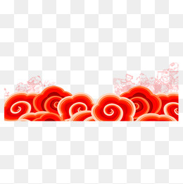 红色纹理祥云元素,免抠元素