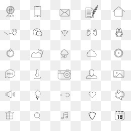 常用ui线性图标30个简约图标,免抠元素