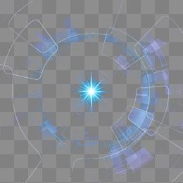 蓝色网格科技光圈,免抠元素