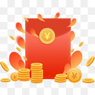 新年促销活动金币红包,免抠元素
