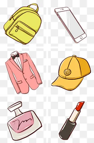 手绘服装香水化妆品促销,免抠元素