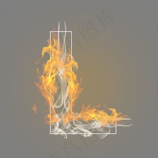 炫酷火焰烟雾光效字母L