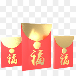 金色红色红包福袋,免抠元素